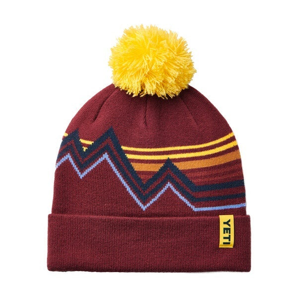 YETI Freestyle Knitted Beanie Hat - Rust / Yellow