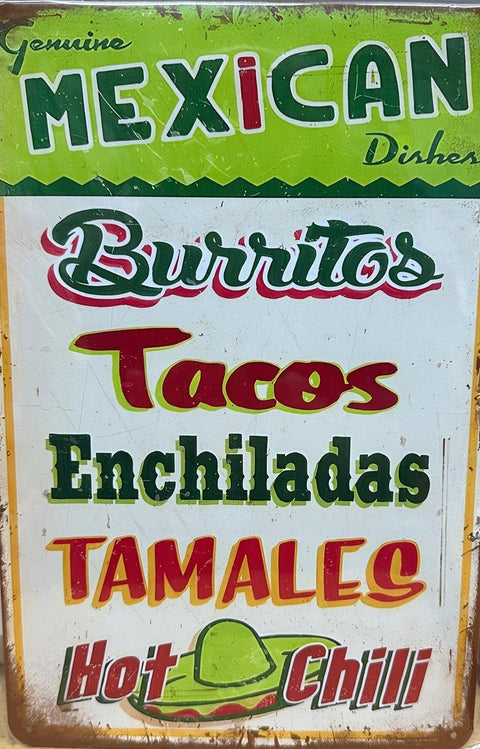 Socal Mexican BBQ sign 20 x 30cm