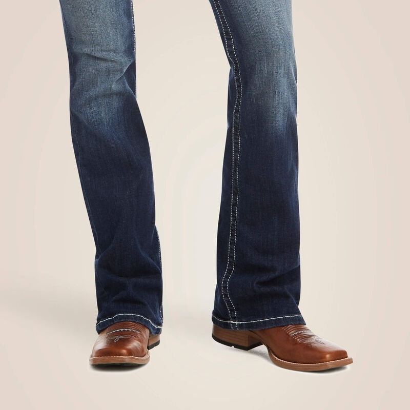Ariat Womens Mid Rise Entwined Boot Cut Jeans - Marine