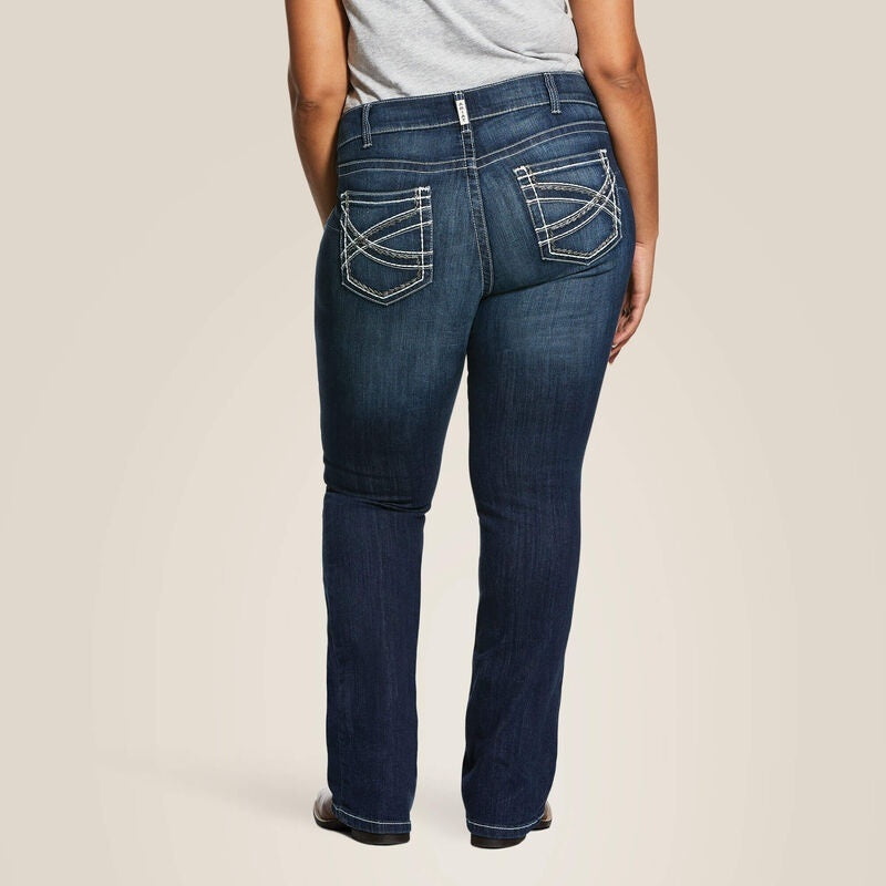 Ariat Womens Mid Rise Entwined Boot Cut Jeans - Marine
