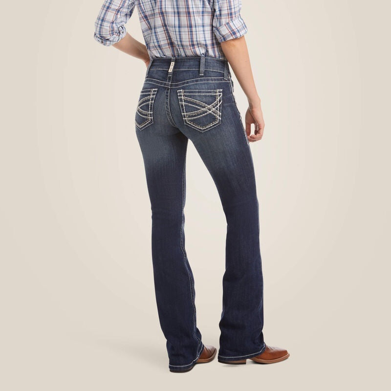Ariat Womens Mid Rise Entwined Boot Cut Jeans - Marine