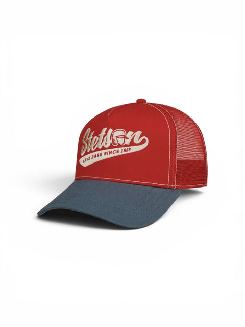 Stetson Save Base Trucker Cap - Blue / Red
