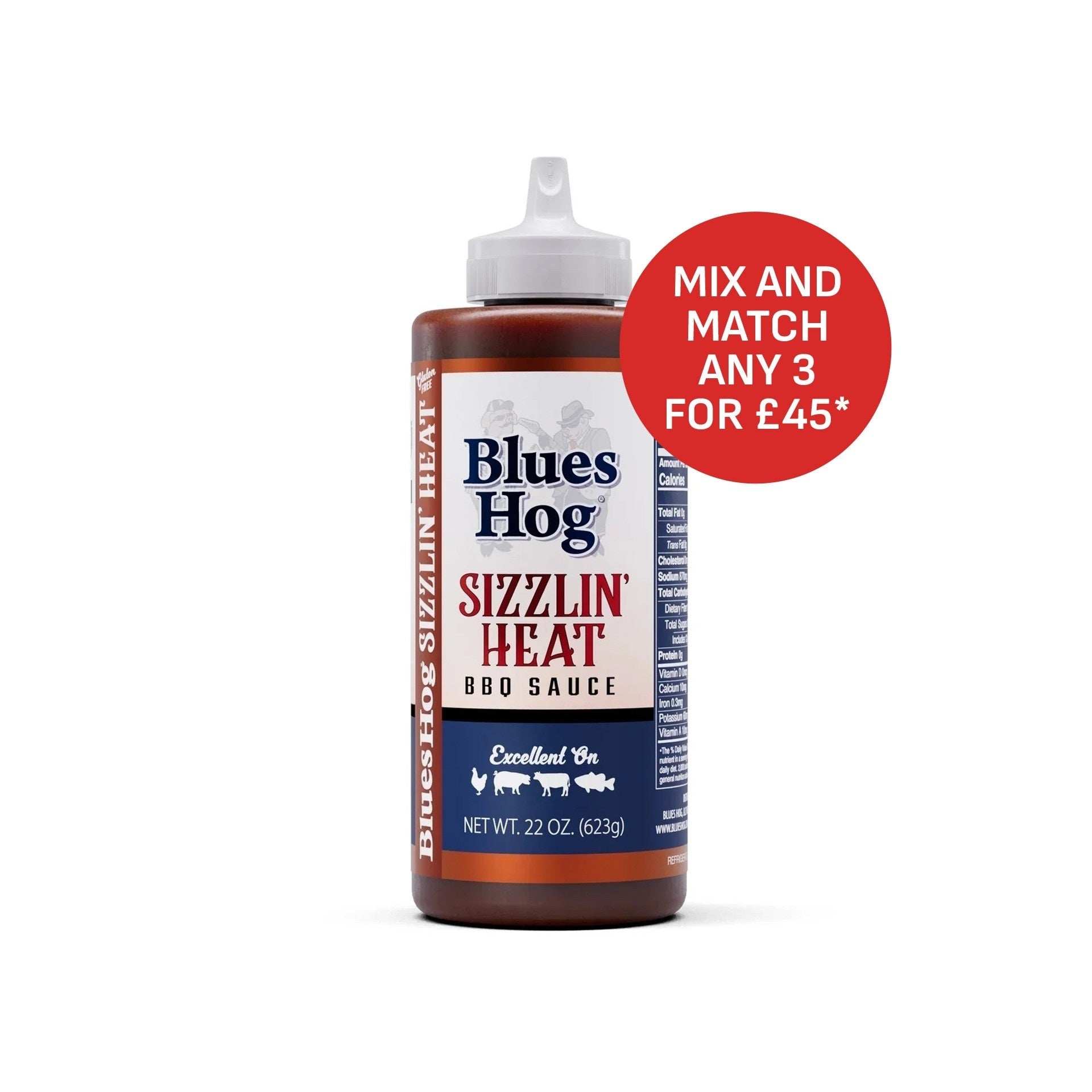Blues Hog BBQ' Sizzlin Heat BBQ Sauce (Squeeze Bottle) - 623g