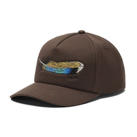 YETI Wetlands Duck Feather Mid Pro Flat Brim Snapback Hat - Brown