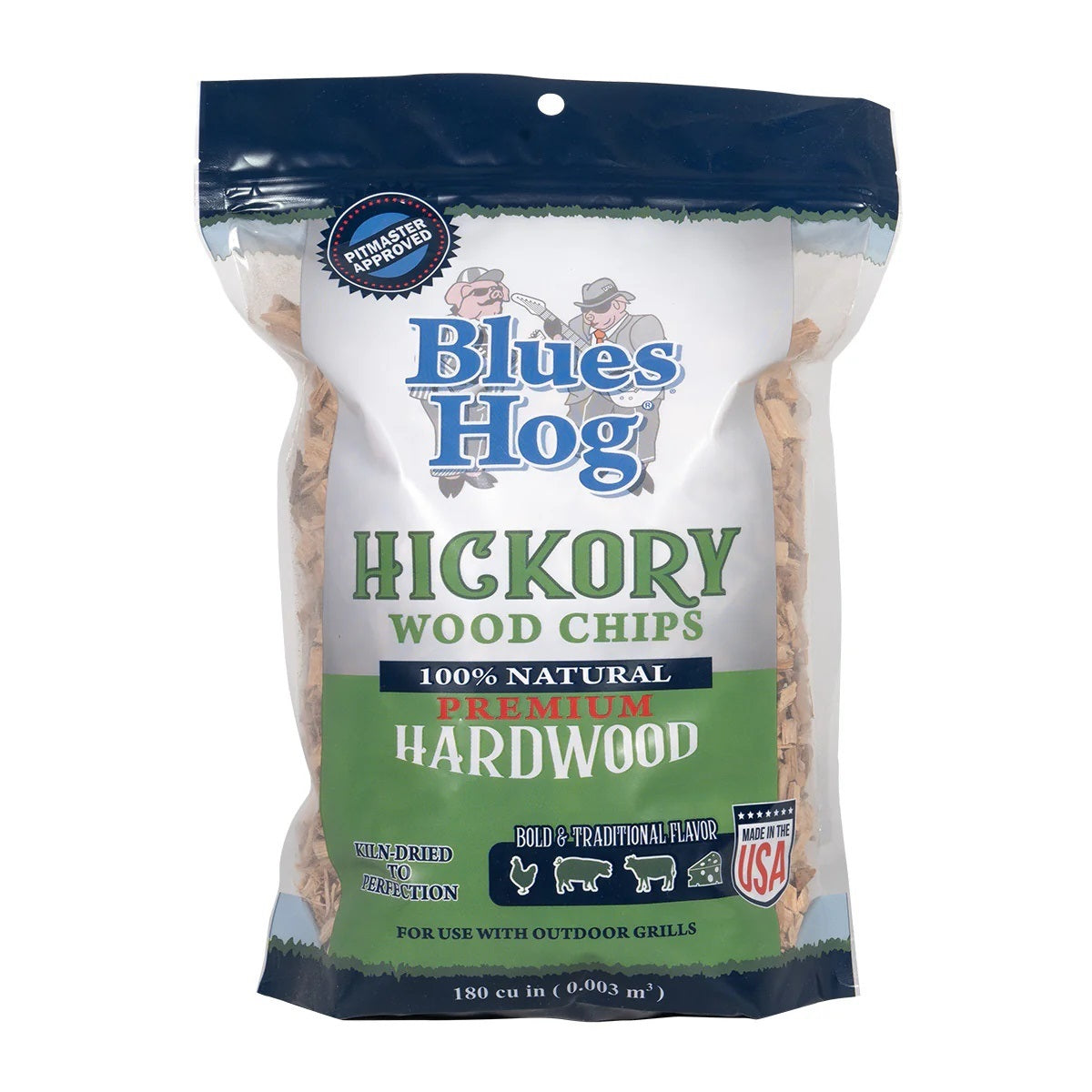 Blues Hog BBQ Wood Chips- Barkless Hickory - (180cu in)