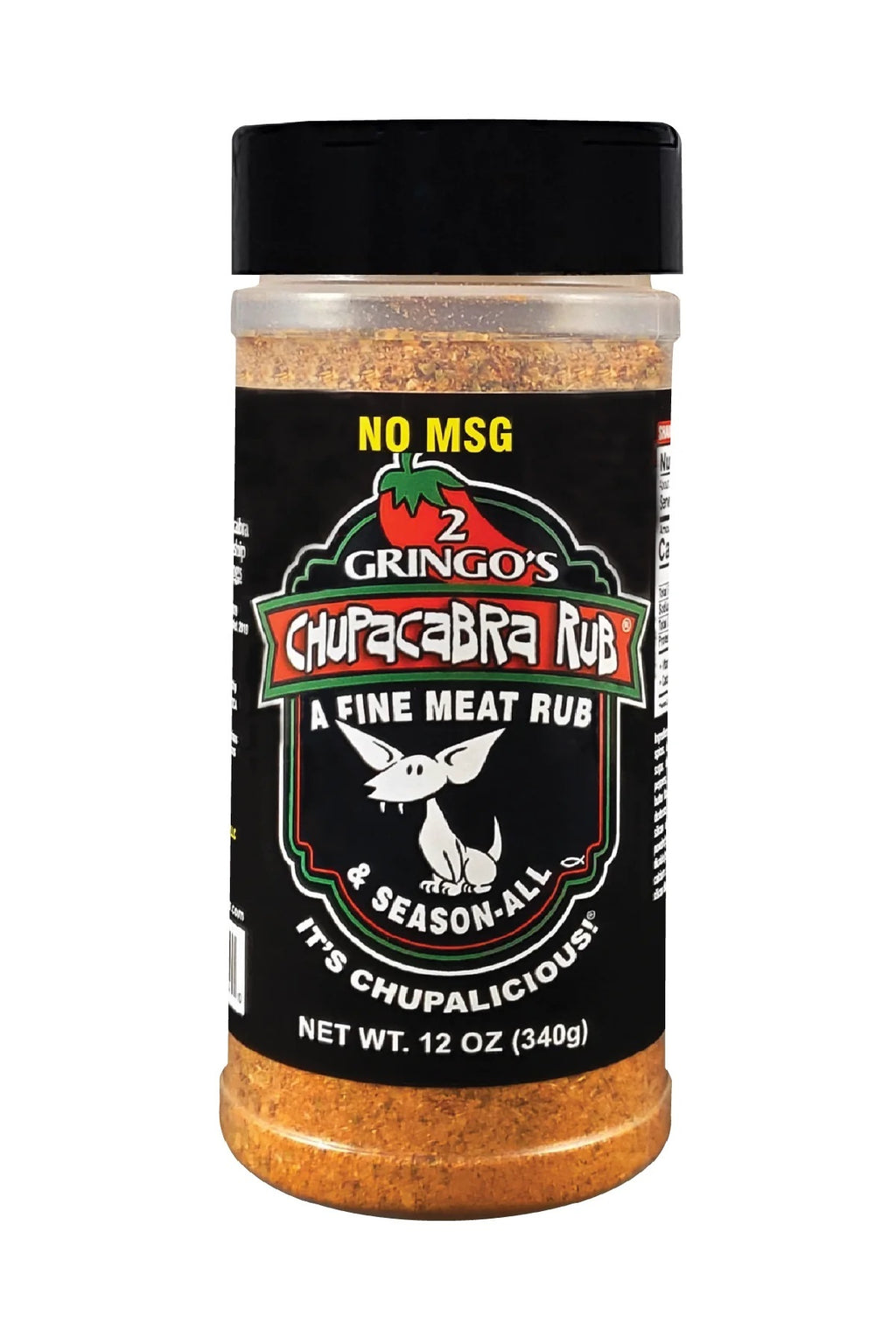 2 Gringos Chupacabra Original No MSG BBQ Rub - 340g (12oz)