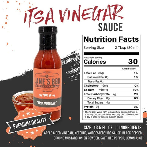Lane's BBQ'' Itsa Vinegar' Sauce - 328g (13.5oz) - CLEARANCE