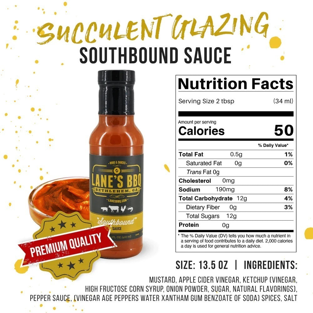 Lane's BBQ' Southbound 'Mustard Sauce - 400ml (13.5oz) - CLEARANCE