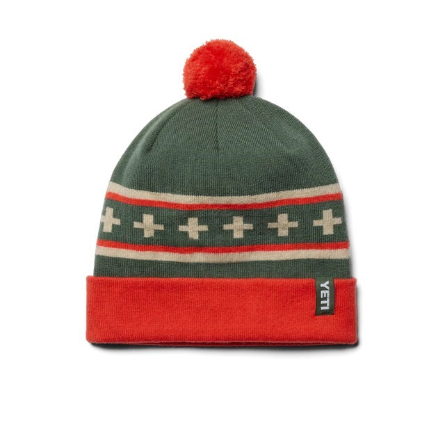 YETI Coolers Pom Beanie Hat - Green / Orange