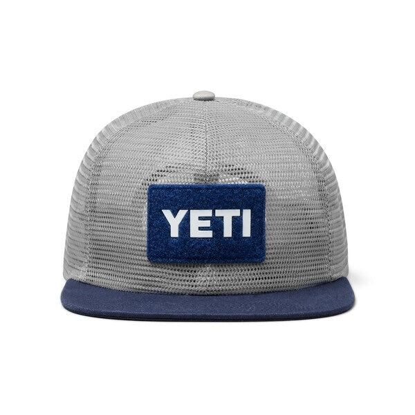 YETI Velcro Badge Flat Brim Mesh Hat - Grey/Navy