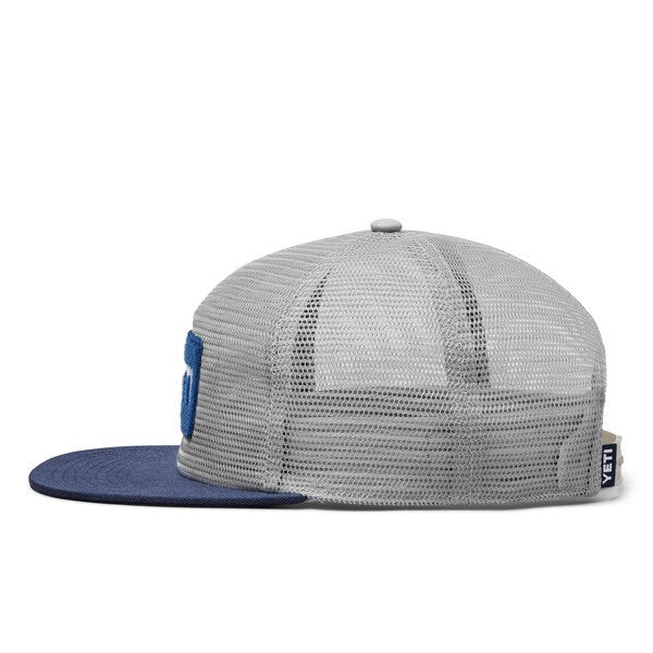 YETI Velcro Badge Flat Brim Mesh Hat - Grey/Navy