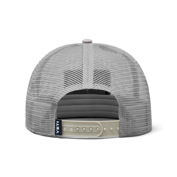 YETI Velcro Badge Flat Brim Mesh Hat - Grey/Navy