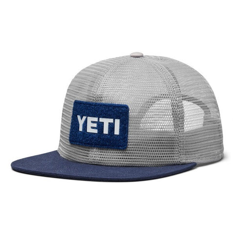YETI Velcro Badge Flat Brim Mesh Hat - Grey/Navy