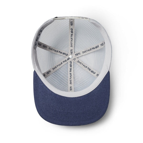 YETI Velcro Badge Flat Brim Mesh Hat - Grey/Navy