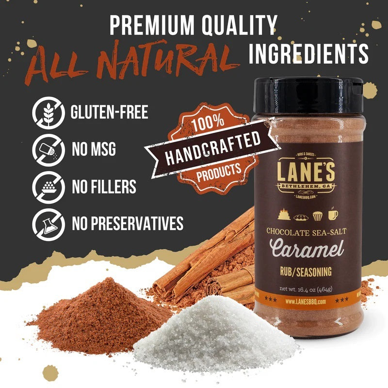 Lane's BBQ 'Chocolate Sea-Salt Caramel' Rub (16.4oz) 464g