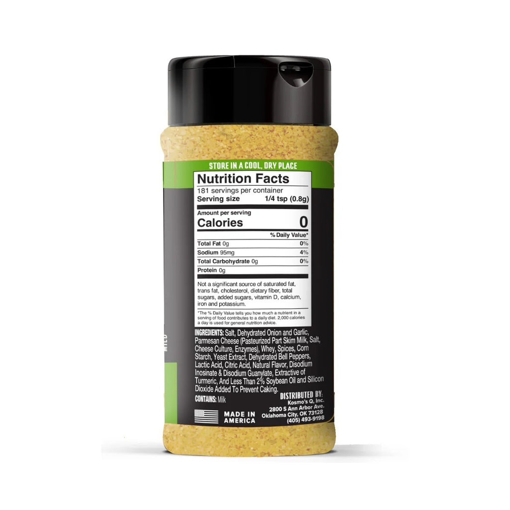 Kosmo's Q Garlic Parm Chicken Wing Seasoning BBQ Rub - 144g (5.1oz)