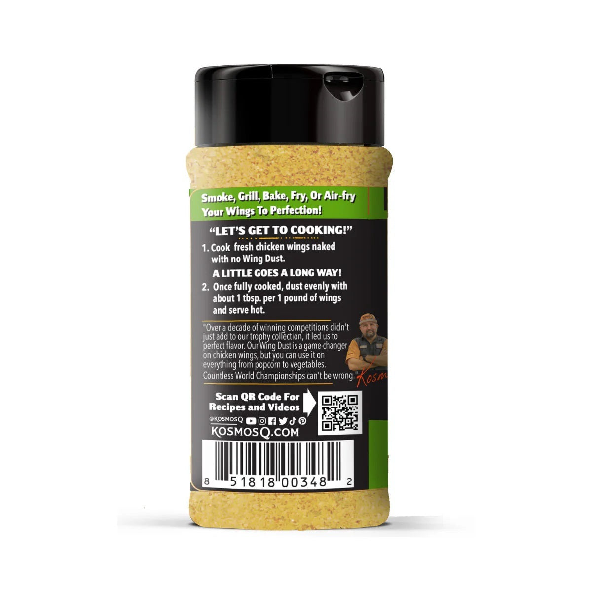 Kosmo's Q Garlic Parm Chicken Wing Seasoning BBQ Rub - 144g (5.1oz)