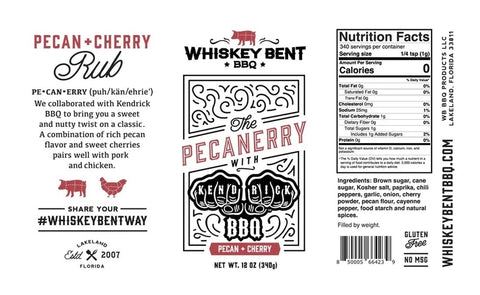 Whiskey Bent BBQ 'The Pecanerry' Pecan Cherry Rub - 340g (12oz) - CLEARANCE