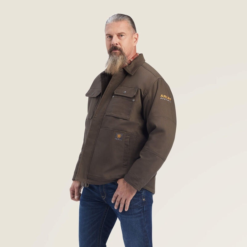 Ariat Mens Rebar DuraCanvas Sherpa-Lined Coats - Wren