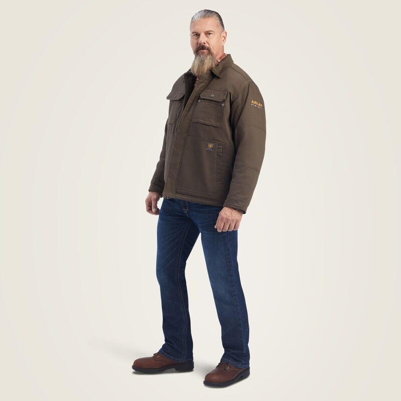 Ariat Mens Rebar DuraCanvas Sherpa-Lined Coats - Wren