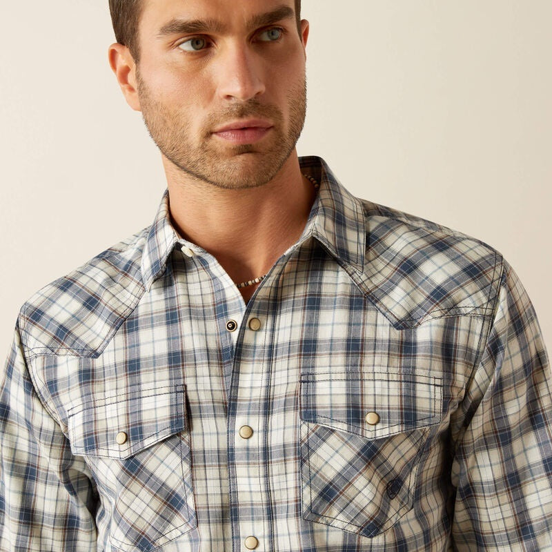 Ariat Mens Hampton Retro Fit Western Shirts - Navy