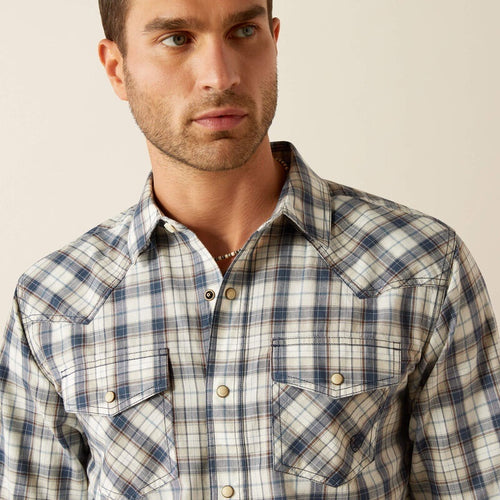 Ariat Mens Hampton Retro Fit Western Shirts - Navy
