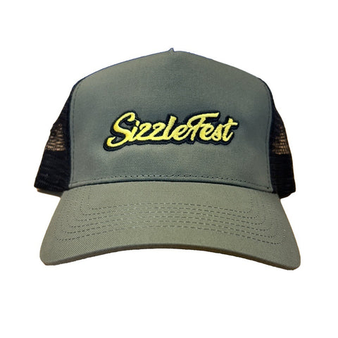 Sizzlefest - Snapback Trucker Hat - Olive/Black