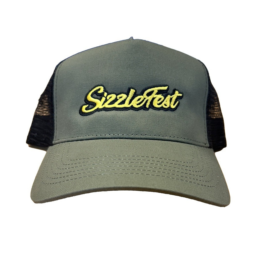 Sizzlefest - Snapback Trucker Hat - Olive/Black