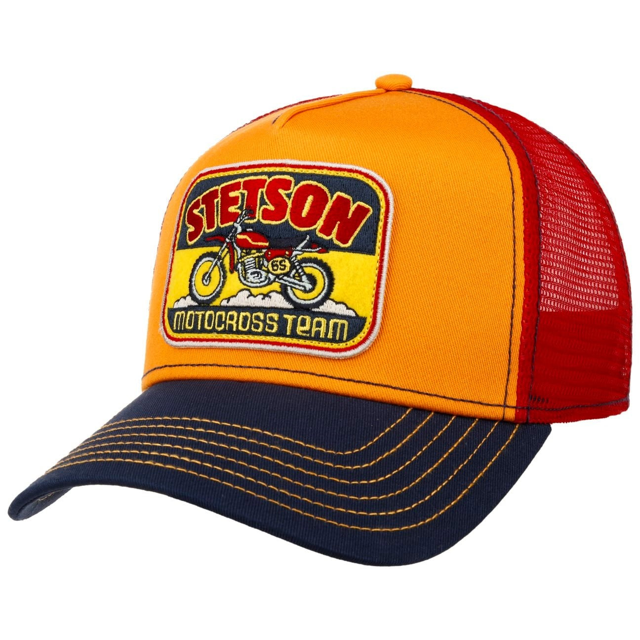 Stetson Motorcross Team Trucker Cap - Navy/Orange