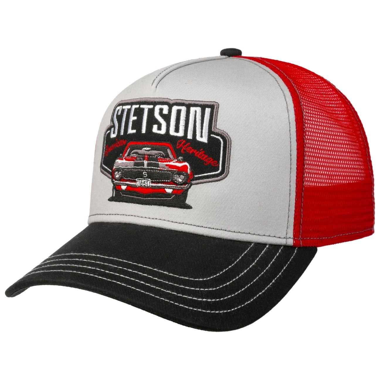 Stetson Garage American Heritage Trucker Cap - Grey/Red