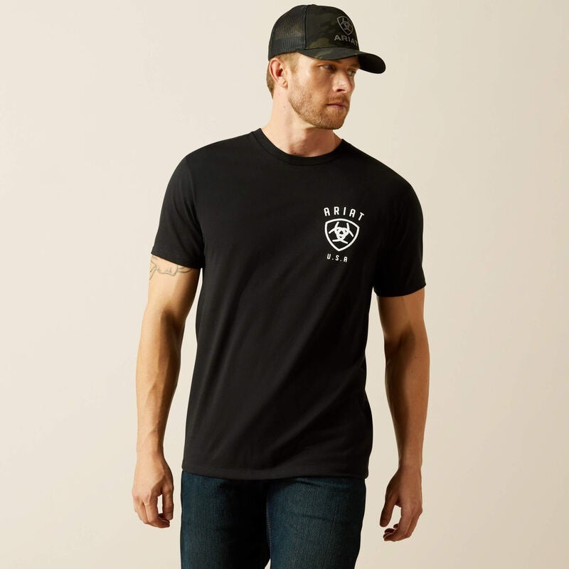 Ariat Faded Bull T-Shirts - Black