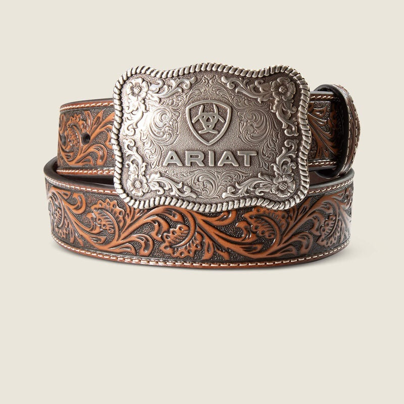 Ariat Leather Cow Buckle Belts - Brown
