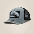Ariat Mens USA Flag Patch Logo Trucker Cap - Grey
