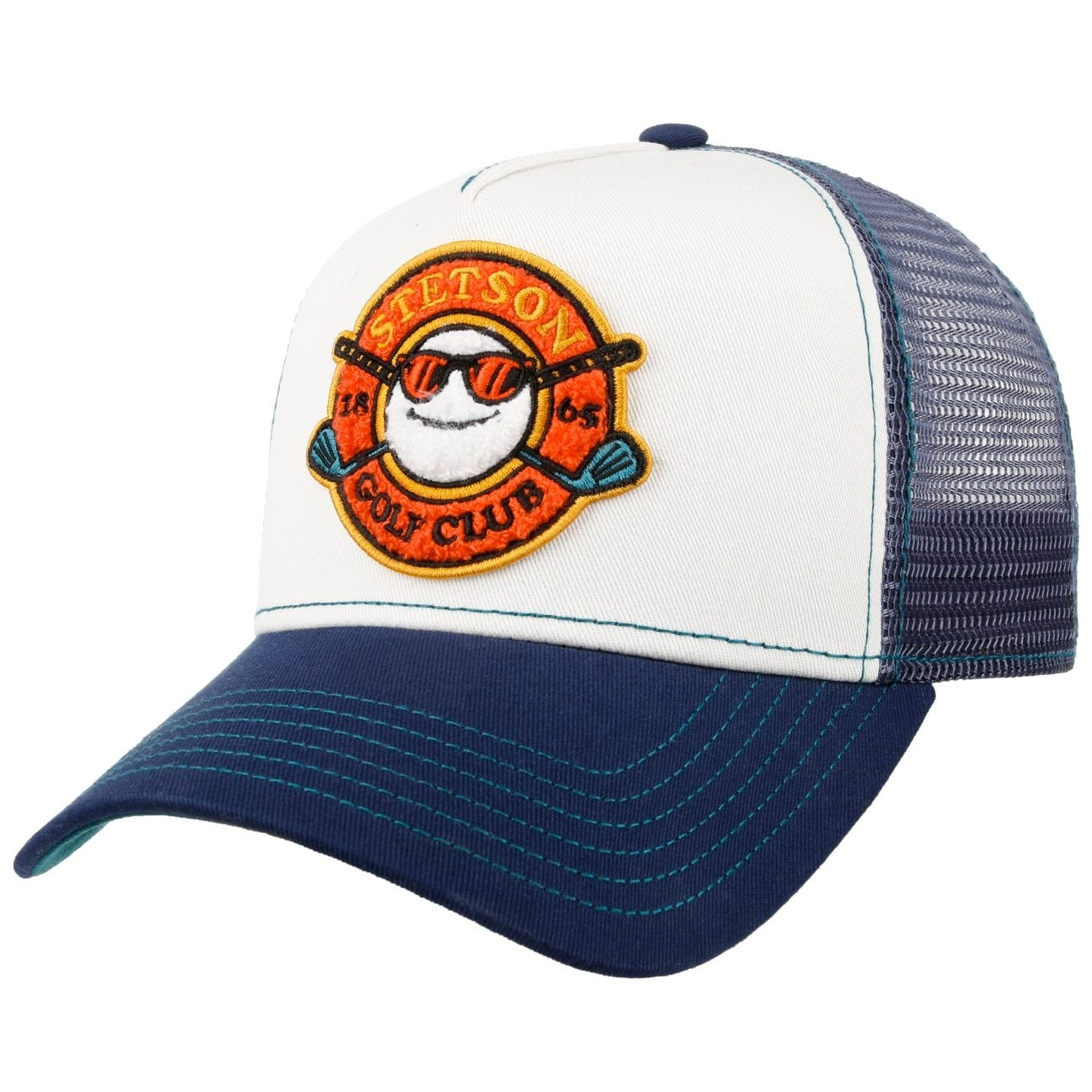 Stetson Golf Club Trucker Cap - White / Blue