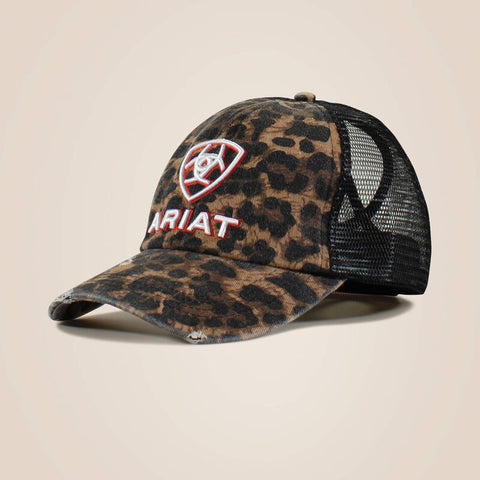 Ariat Womens Embossed Logo Cheetah Print Cap - Black