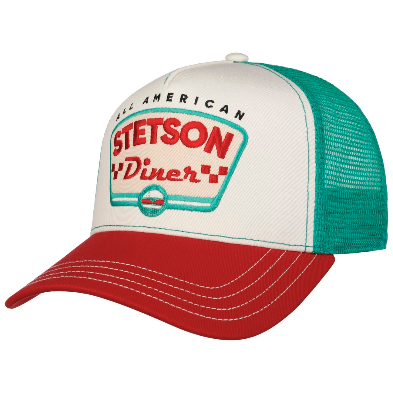 Stetson All American Diner Trucker Cap - White / Red