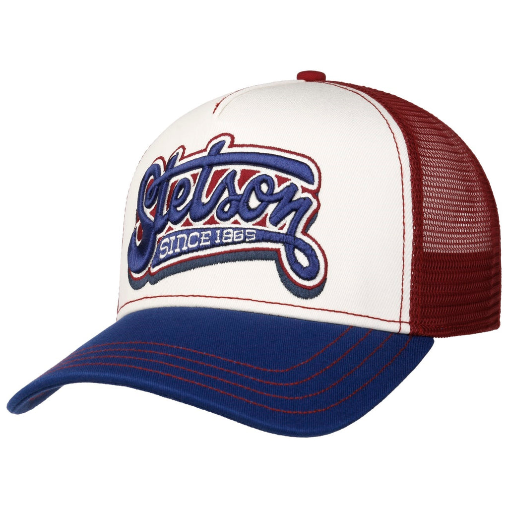 Stetson Lettering Trucker Cap - Blue / Red