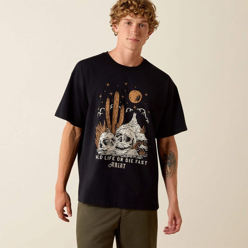 Ariat Wild Life Boxy T-Shirts - Washed Black