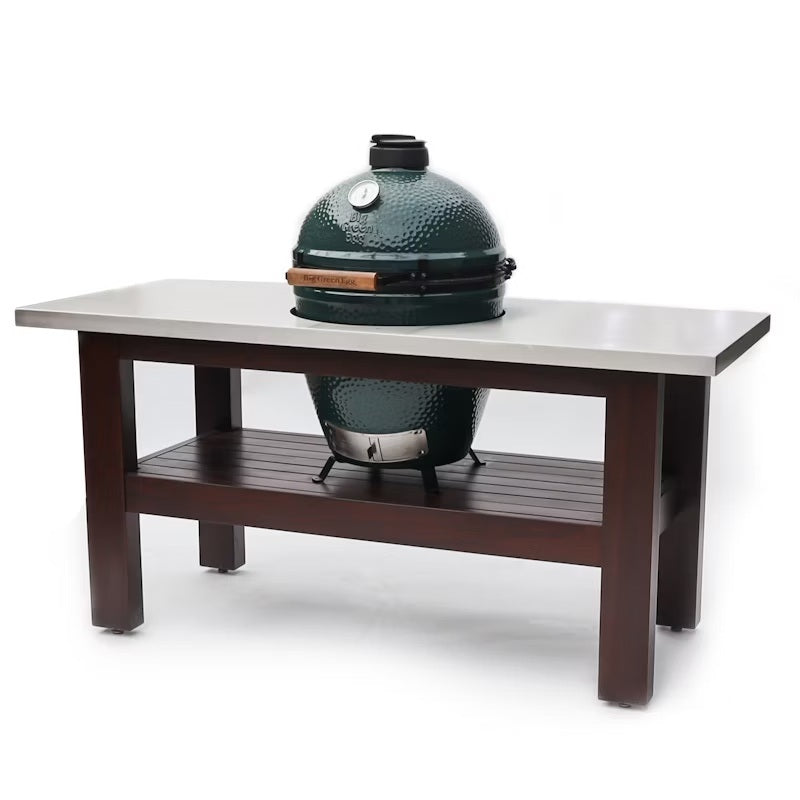 Big Green Egg Large - Stainless Steel Topped Premium Royal Mahogany Table