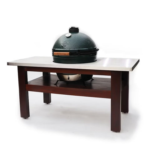 Big Green Egg XL - Stainless Steel Topped Premium Royal Mahogany Table