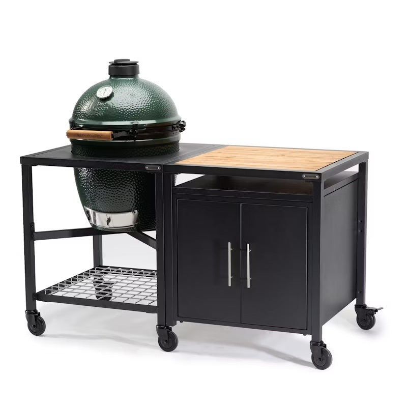 Big Green Egg Large Modular Nest, Expansion Cabinet & Acacia Shelf