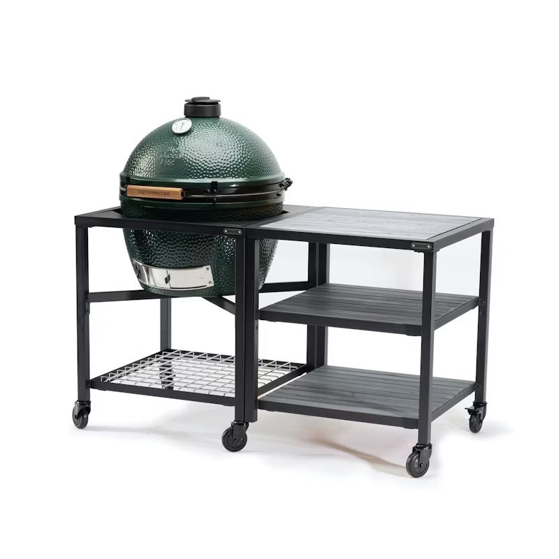 Big Green Egg XL Modular Nest, Expansion Cabinet & Distressed Acacia Shelves