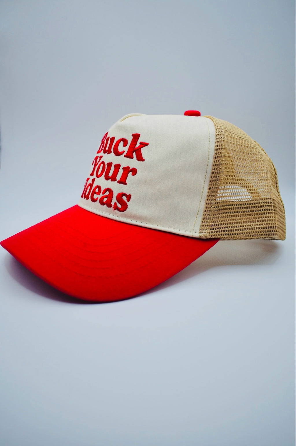 Buck Your Ideas Trucker Cap - Cream / Red