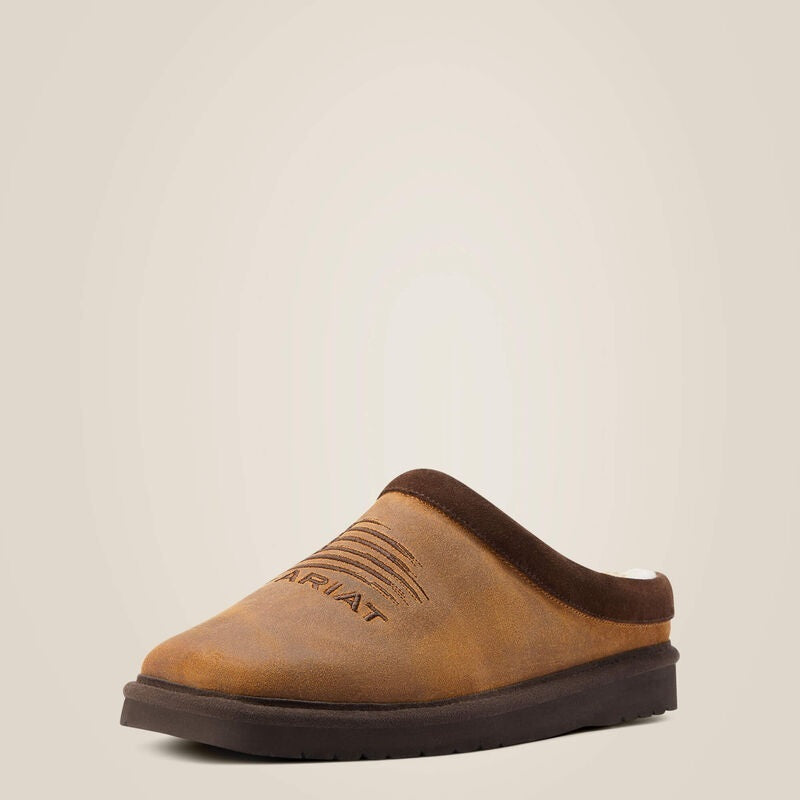 Ariat Mens Patriot Square Toe Slippers - Dusty Brown Suede