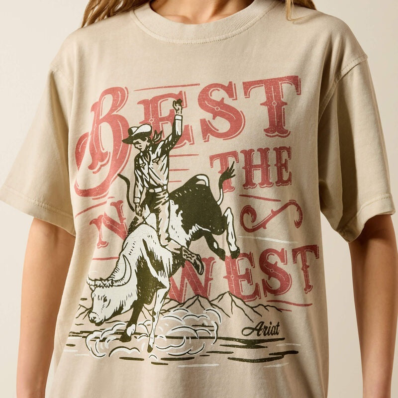 Ariat Womens Bull Rider Arched T-Shirts - French Oak