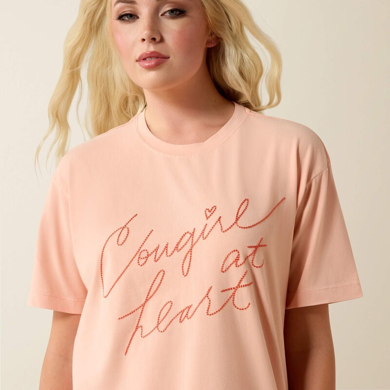 Ariat Womens Cowgirl at Heart T-Shirts - Tropical Peach