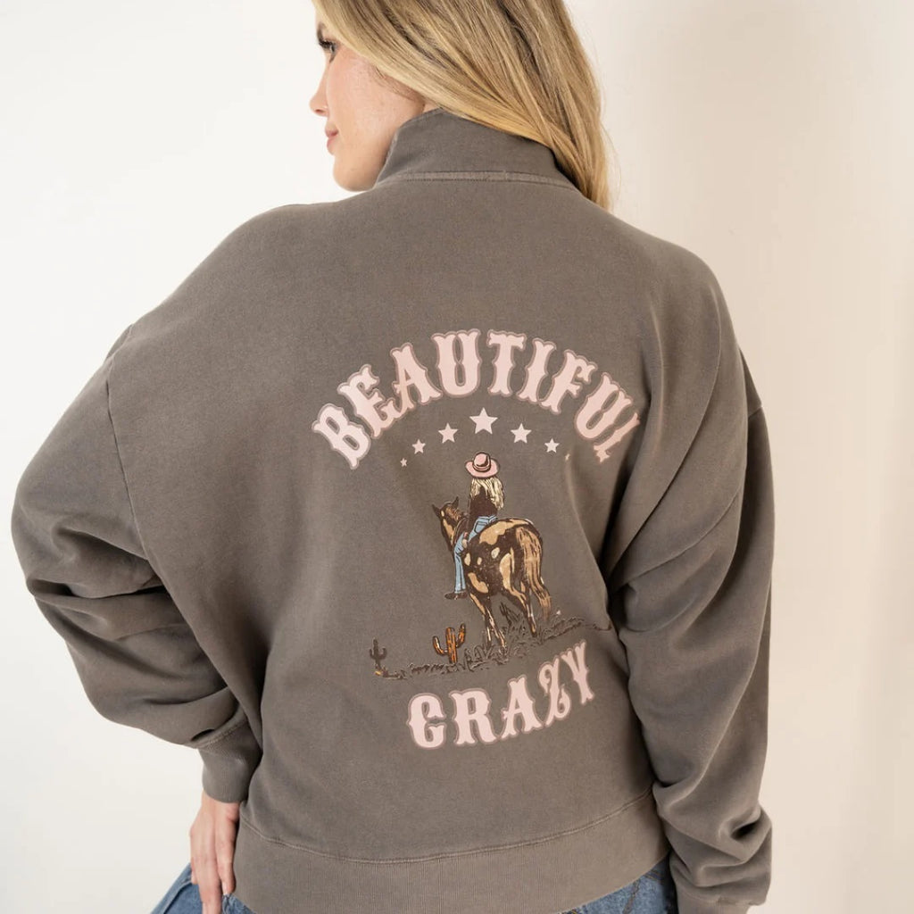 Binks & Bo Ladies Beautiful Crazy Quarter Zip Sweaters