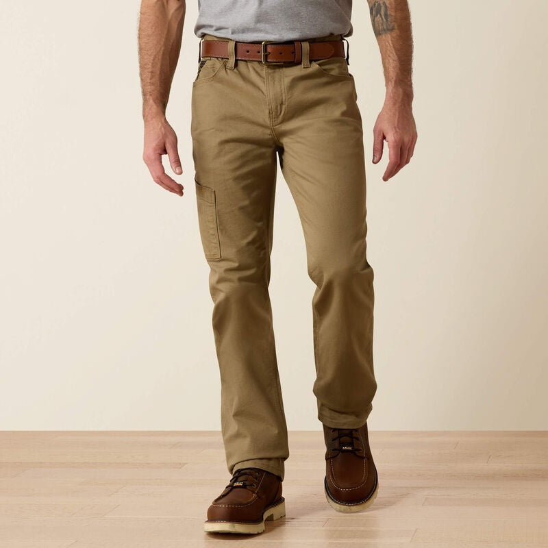 Ariat Mens Rebar M7 Slim DuraStretch Made Tough Straight Trousers - Field Khaki