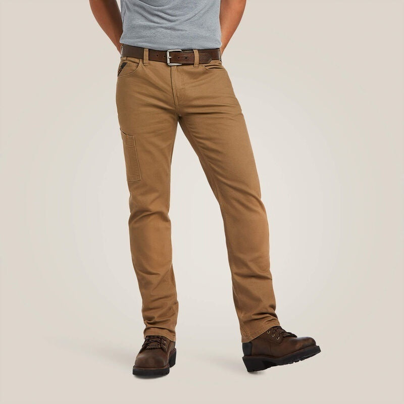 Ariat Mens Rebar M7 Slim DuraStretch Made Tough Straight Trousers - Field Khaki