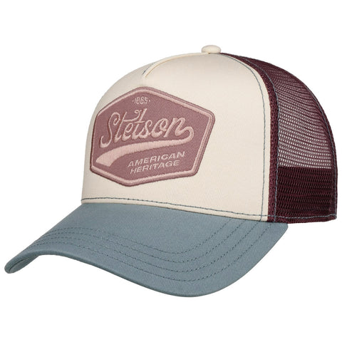 Stetson 1865 American Heritage Trucker Cap - White/Blue